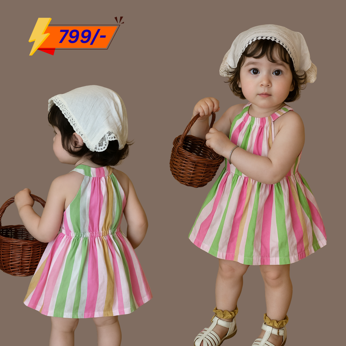 Girls Floral Printed Dress