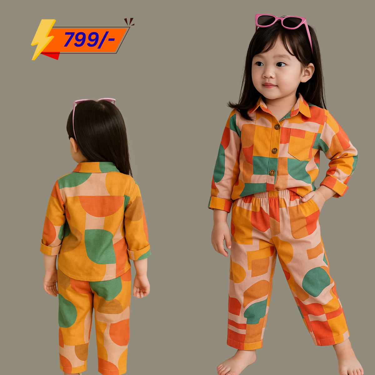 Stylish Floral Shirt And Pant Co-Ord Set For Girls