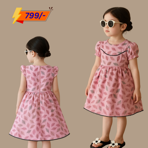 Girls Floral Printed Dress