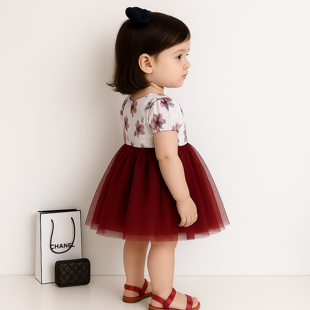 Girls Floral Printed Dress