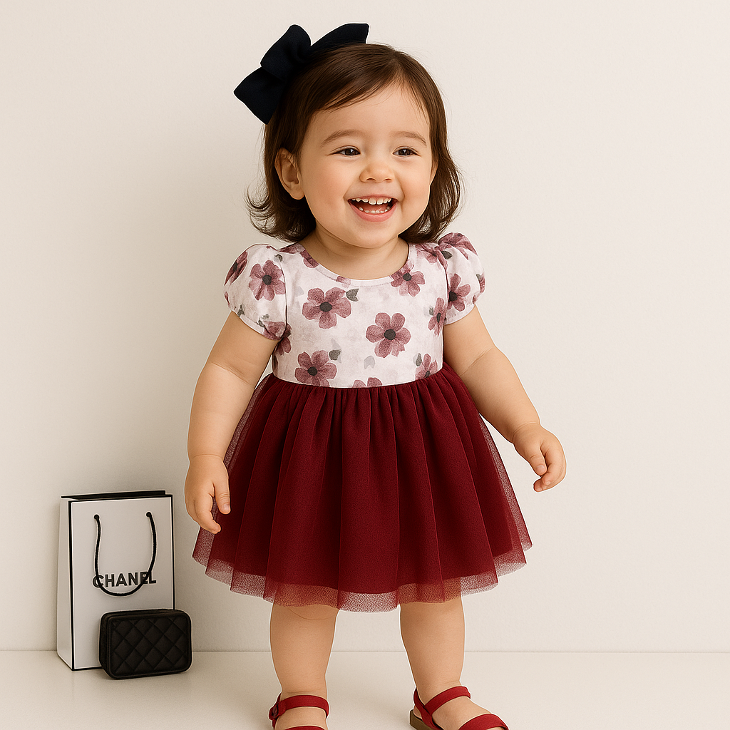 Girls Floral Printed Dress