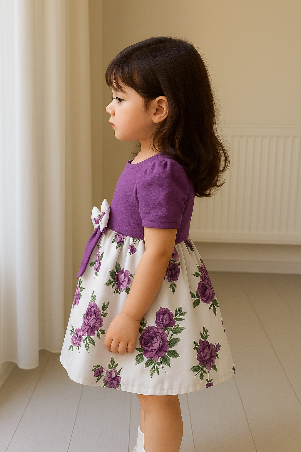 Girls Floral Printed Dress