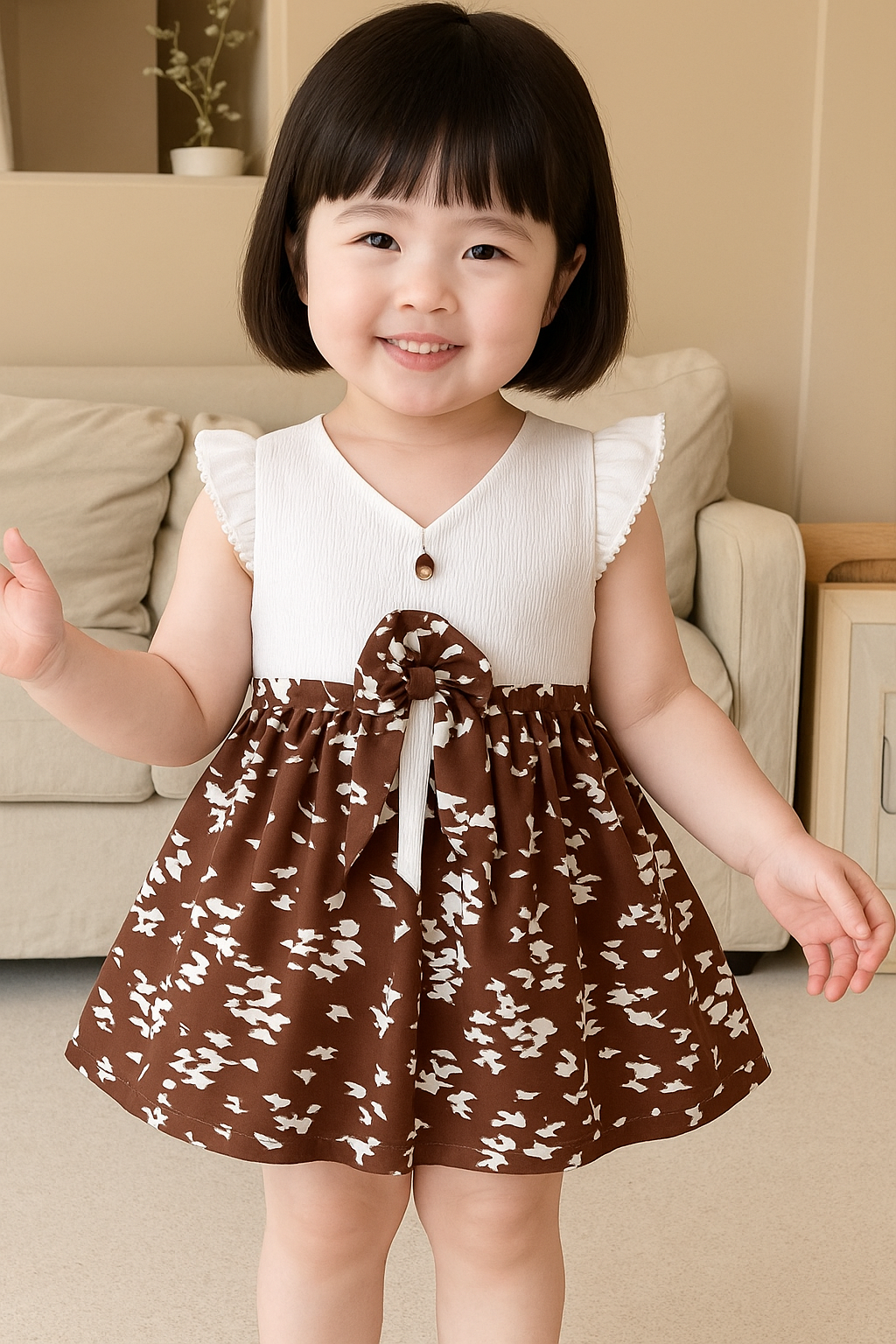Girls Floral Printed Dress