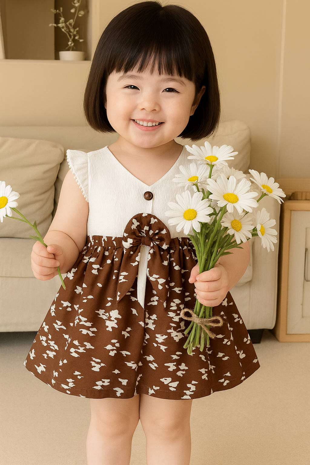 Girls Floral Printed Dress