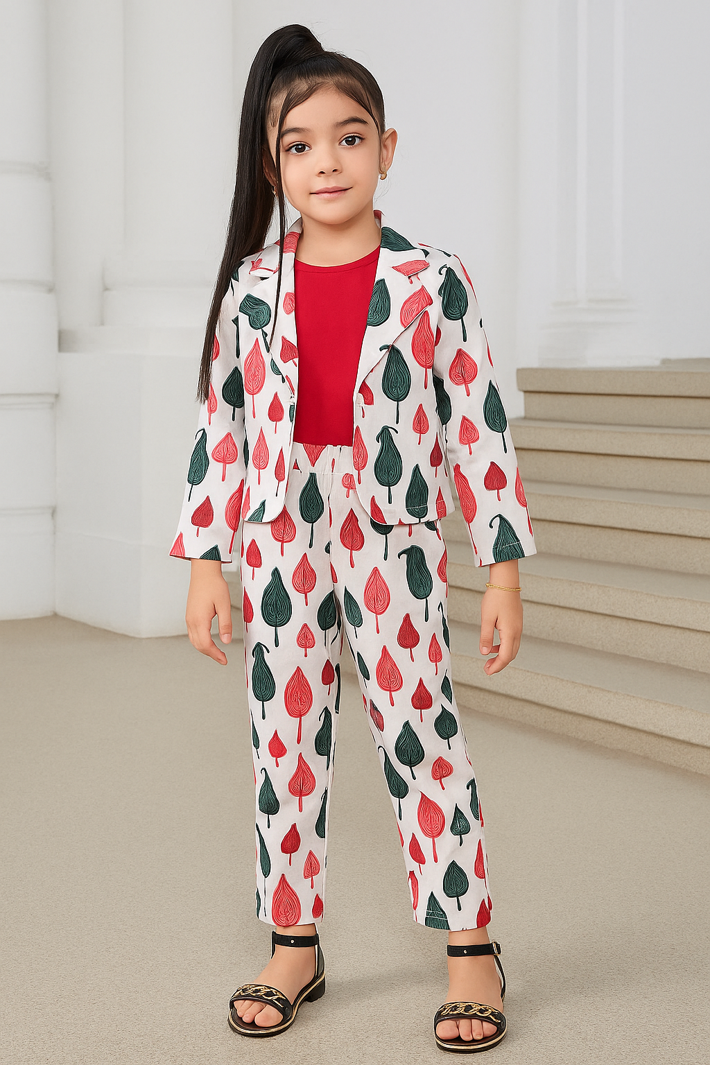 Stylish Three Pis Co-Ord Set For Girls