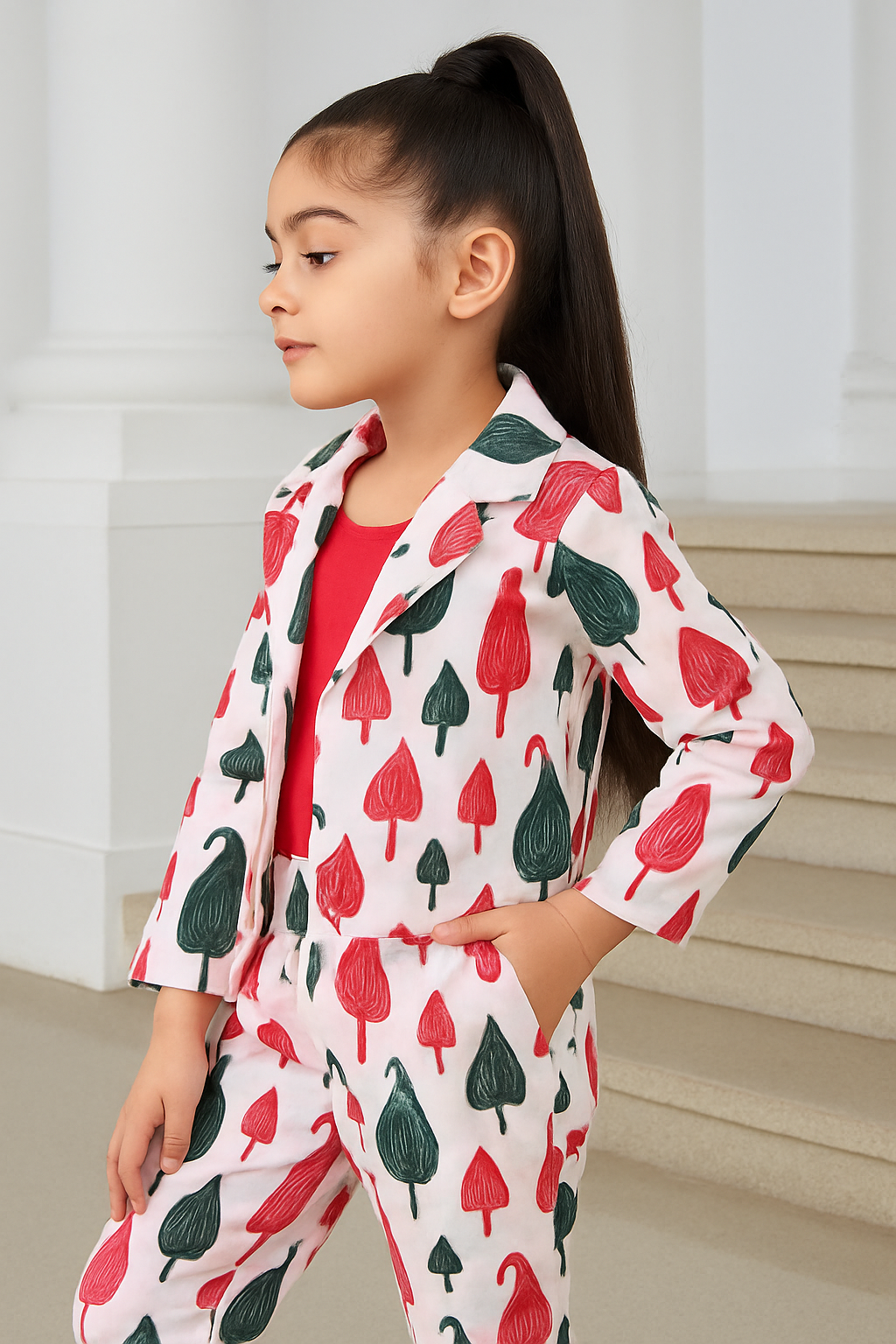 Stylish Three Pis Co-Ord Set For Girls