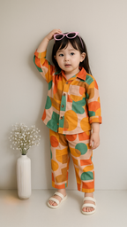 Stylish Floral Shirt And Pant Co-Ord Set For Girls