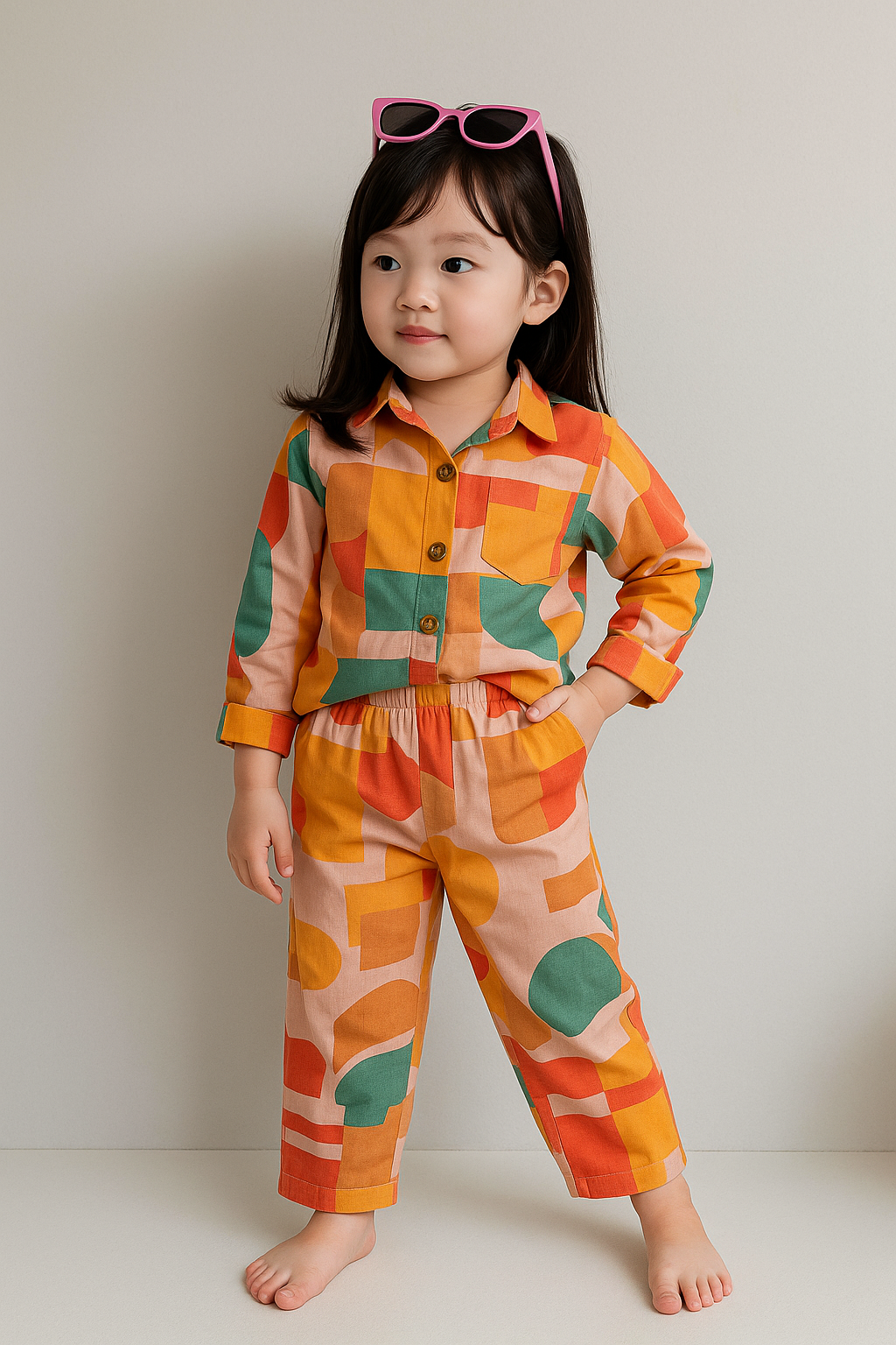 Stylish Floral Shirt And Pant Co-Ord Set For Girls