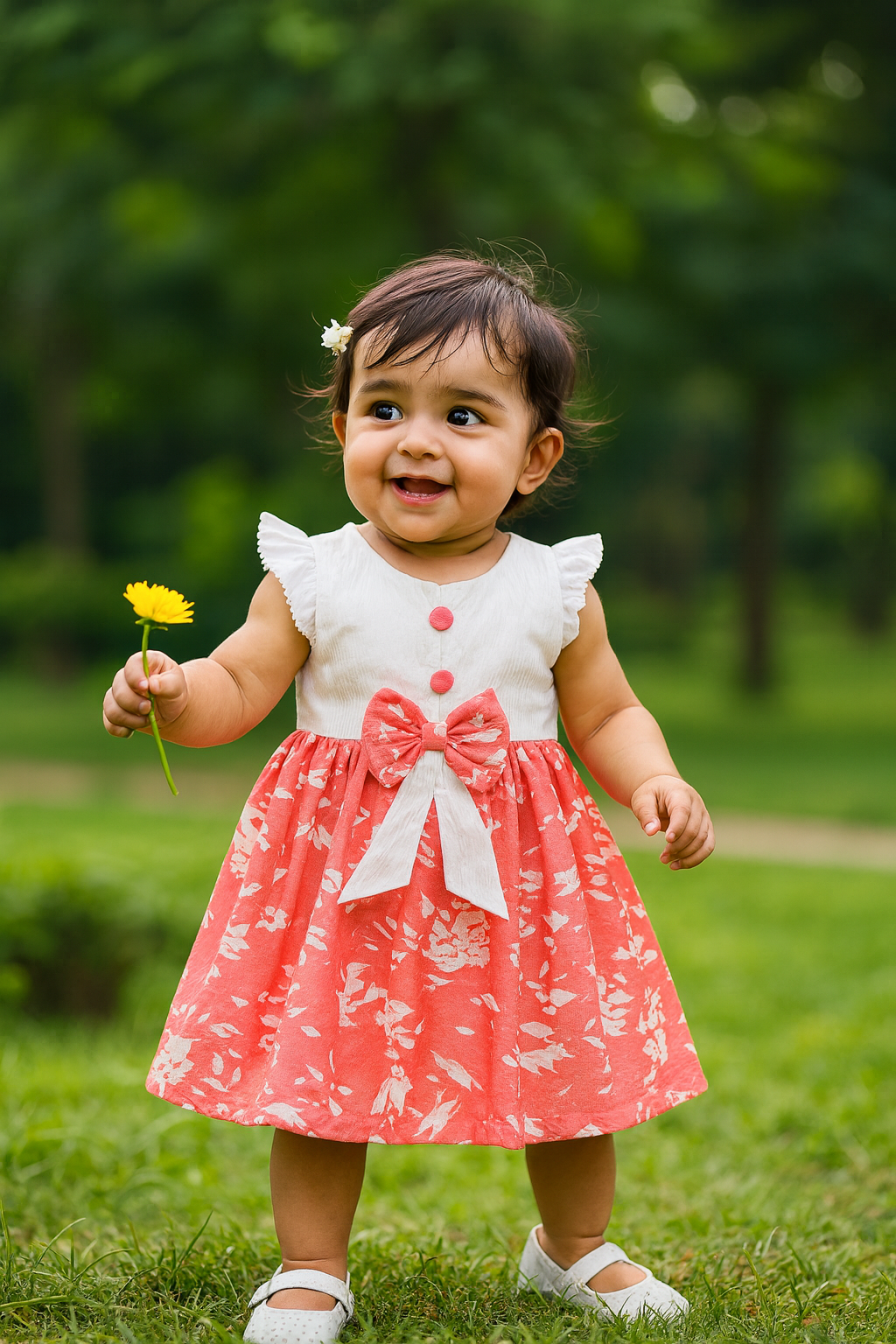 Girls Floral Printed Dress