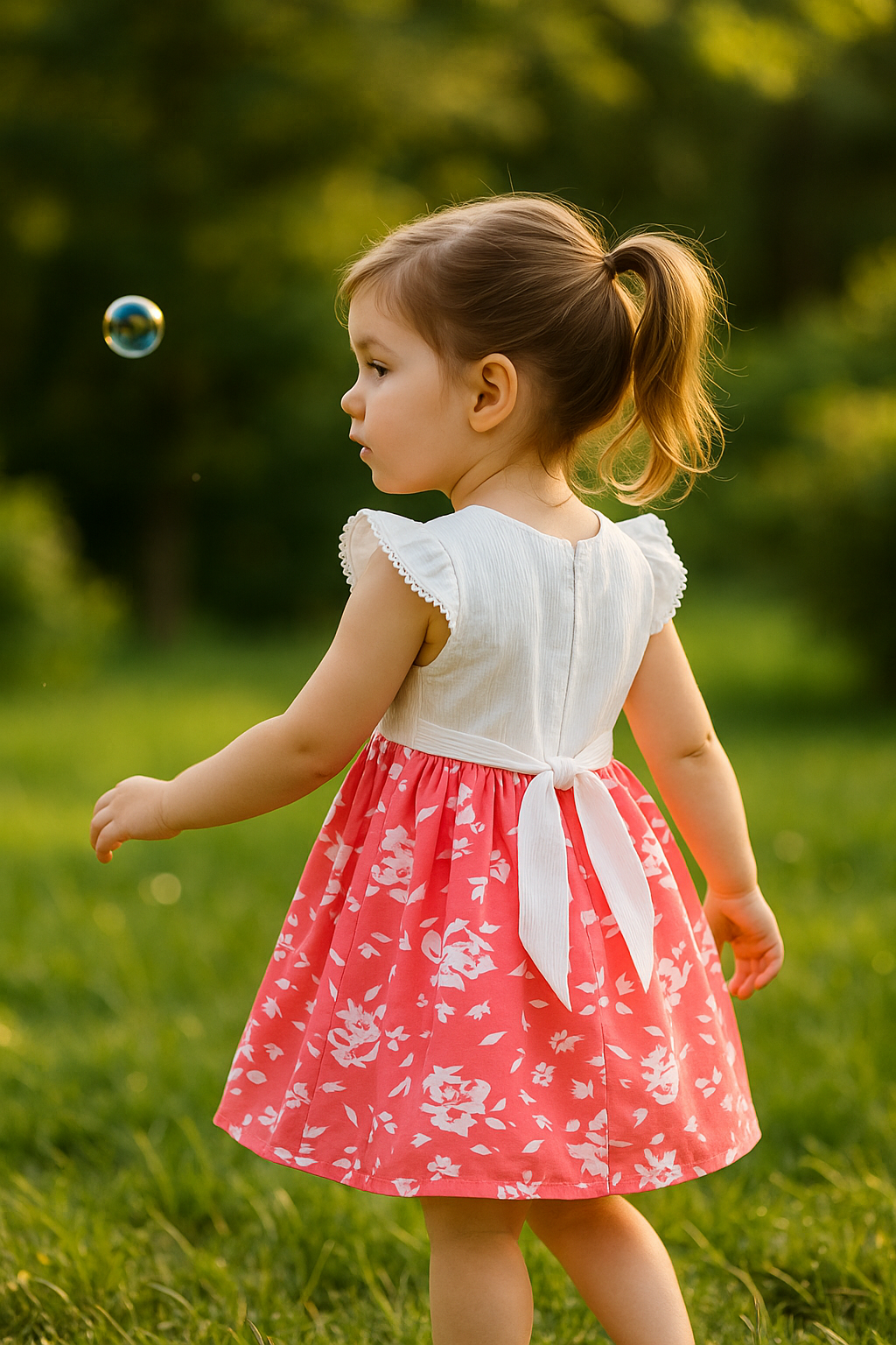 Girls Floral Printed Dress