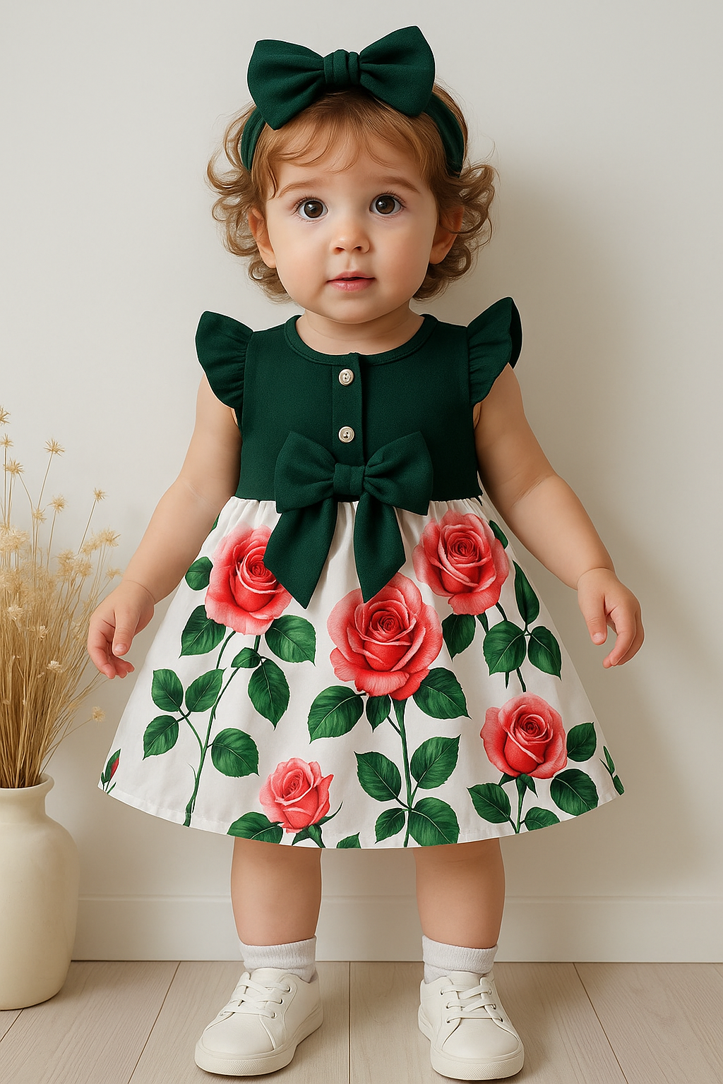 Girls Floral Printed Dress