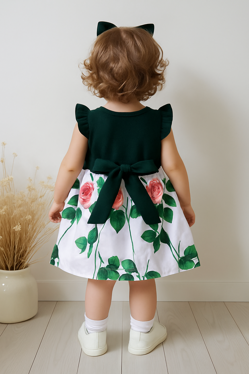 Girls Floral Printed Dress