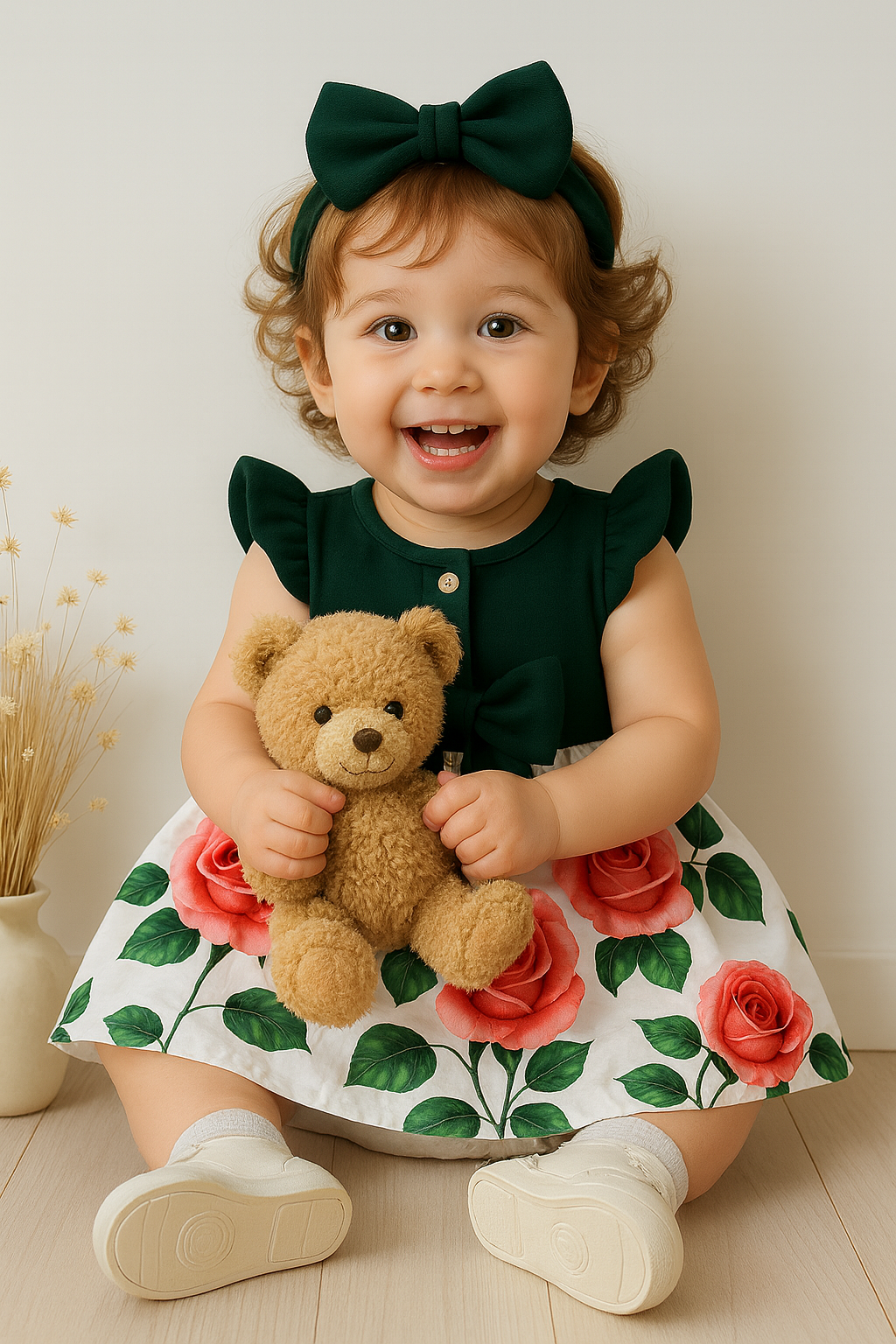 Girls Floral Printed Dress