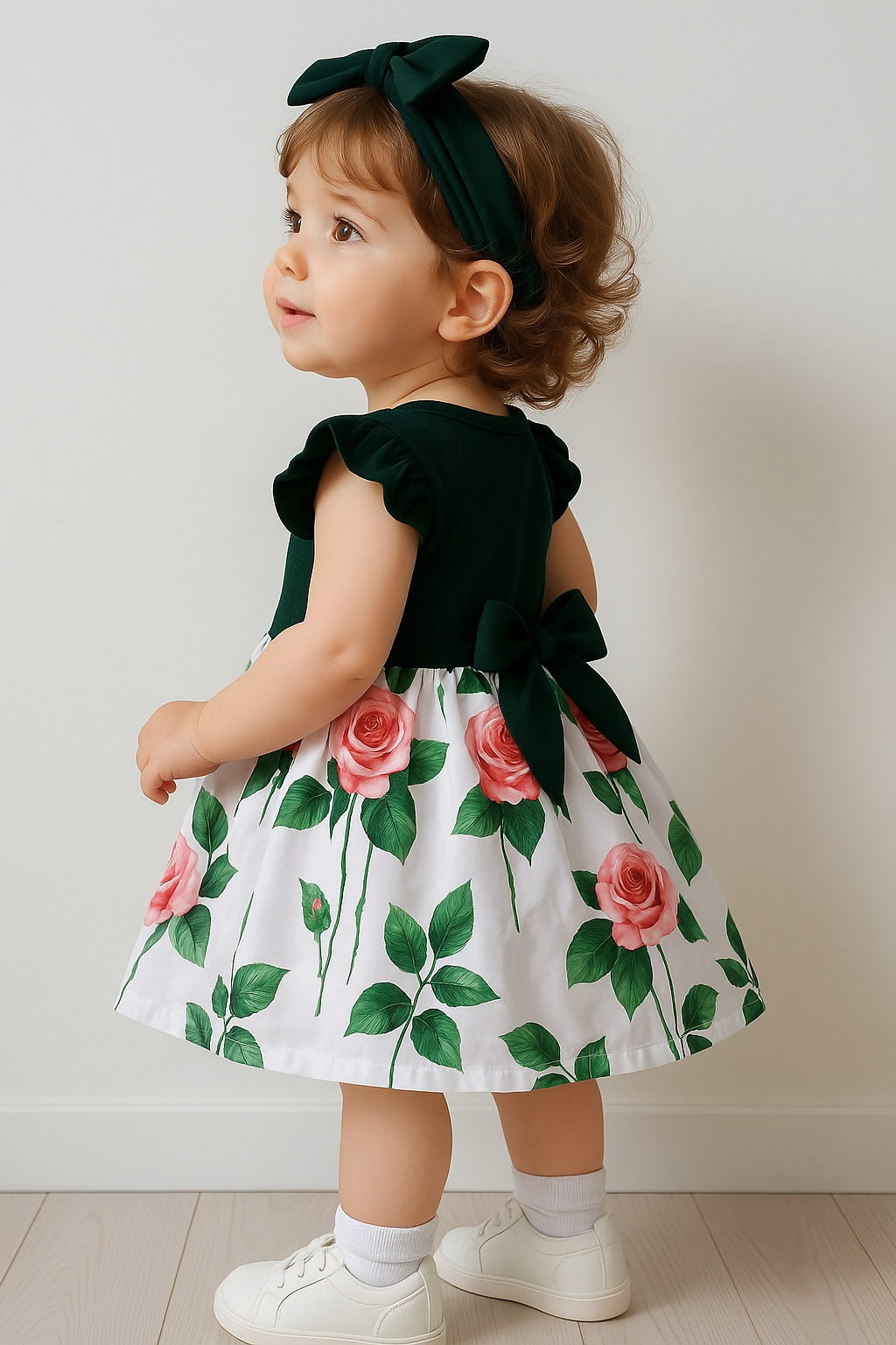 Girls Floral Printed Dress